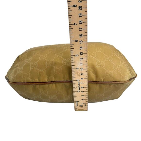 GUCCI Gold Yellow Authentic GG Crossbody Shoulder Bag Plush Soft Canvas Cloth w - Picture 9 of 13